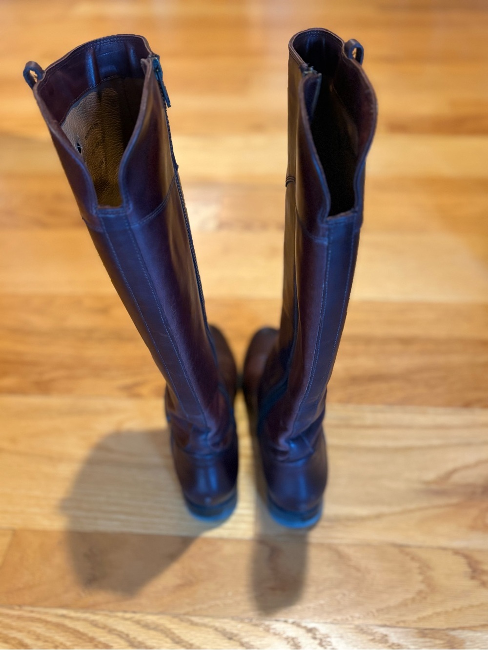 Frye women’s Melissa Tab Tall Leather Riding Boots - Brown Size M- 8.5 - Picture 2 of 10